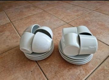 Verschillende kop en schotels