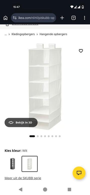 IKEA SKUBB Hangende Opberger Wit