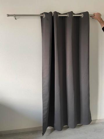Antraciet Gordijn met Stang en Ophangsysteem