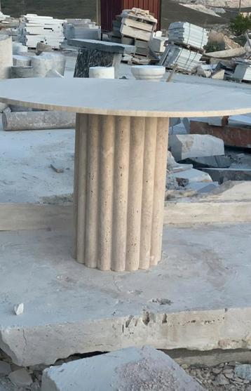 NIEUWE TRAVERTINE EETTAFEL/SALONTAFEL OP MAAT GEMAAKT!!