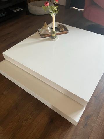 Witte salontafel 90x90 cm, 30 cm hoog - Gratis ophalen