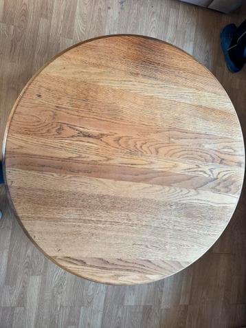 Blank eiken salontafel rond