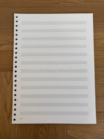 Gratis: Stapeltje muziekpapier (ongebruikt)