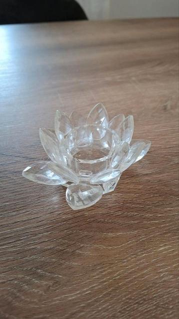 Glazen lotus theelichthouder of schelp