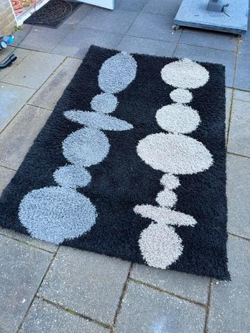 IKEA Vloerkleed - Zwart met Grijs/Crème Patroon