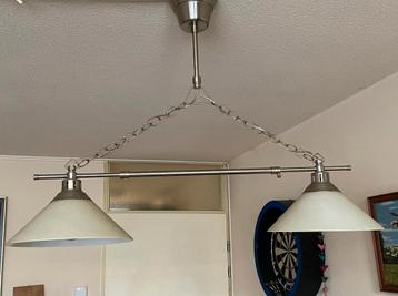 Moderne hanglamp met twee kappen - Metaal en glas