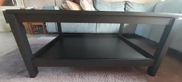 Zwarte houten salontafel - rechthoek