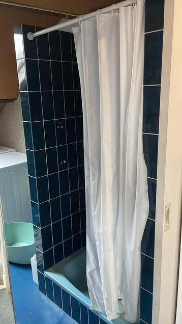 Douchegordijn gratis - zgan - wit 2m - verstelbare roede