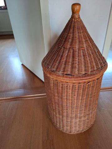 Rieten wasmand met deksel - 70 x 35 cm