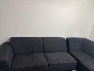 Gratis L-vormige hoekbank - Blauw/Wit - Goede staat