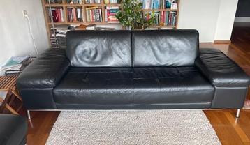 3 Zits zwart leren bankstel