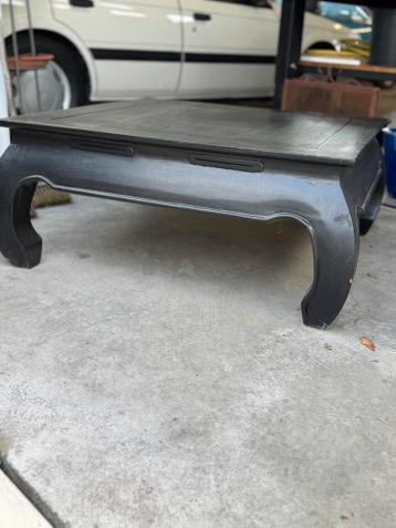 Zwarte Teakhouten Opium Salontafel 90x90x40cm