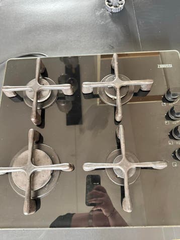 Zanussi Gas Kookplaat - 4 Pitten - Zwart Glas