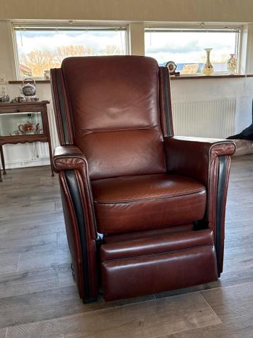 Leren Relaxfauteuil - Bruin, Vintage Stijl