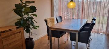 Eetkamerstoelen leer met armleuningen GRATIS