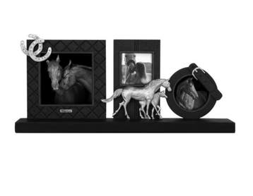 Happy House fotolijst drieluik paarden - Zwart - Nieuw