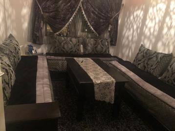 Complete Marokkaanse banken set - Zwart/Grijs