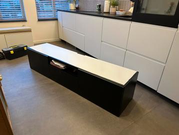 Besta TV Meubel 180x40x40 met 3 Lades - Zwart Gewrapped