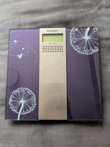 SilverCrest Personenweegschaal - Paars met Bloemen