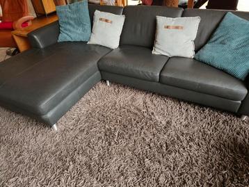 Gratis af te halen, echt leren bank : Grijs Antraciet