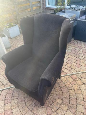 2 donkerblauwe fauteuils - Gebruikt