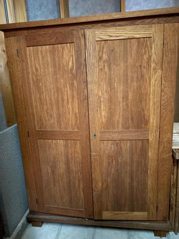 Massief eiken computerkast / opbergkast – 120 cm breed