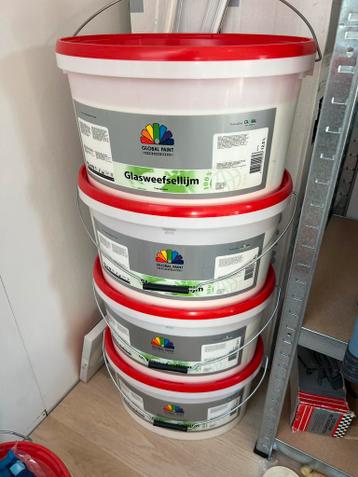 GRATIS 4x Global Paint Glasweefsellijm - 12,5L Transparant