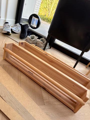 3x Ikea Flisat wandopberger hout 70x9x16cm