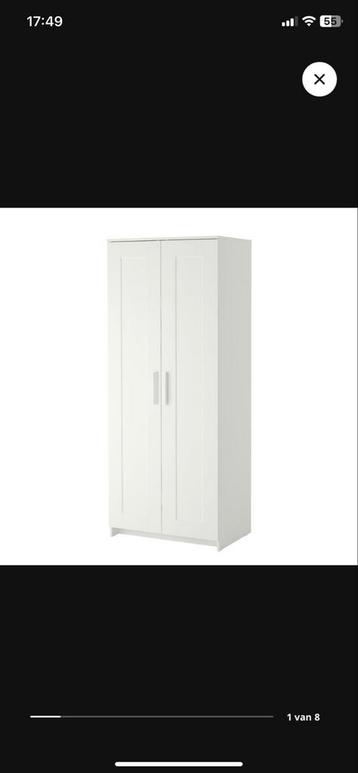 Witte kledingkast met 2 deuren - 78x50x190cm