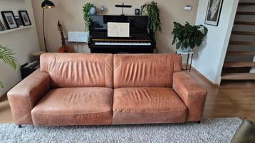 Lederen bank 228 cm breed