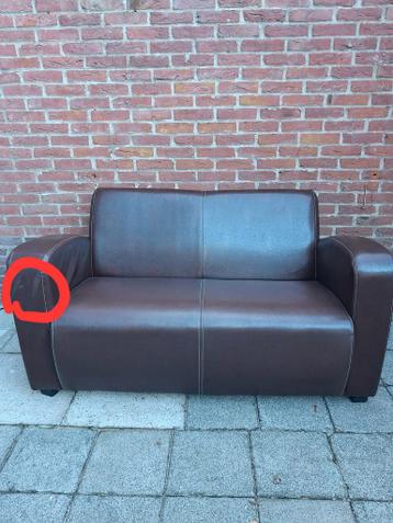 Comfortabel 2-zits bankje - Bruin kunstleer 150 bij 80 klein