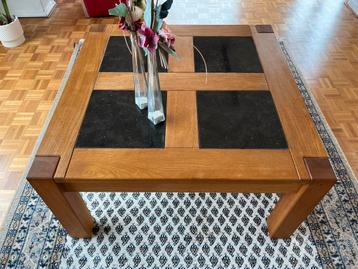 Robuuste Salontafel met Zwart Marmeren Blad