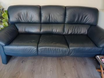 Blauwe 3-zitsbank