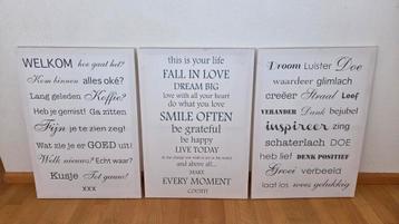 Gratis ophalen: 3 canvasdoeken met positieve teksten