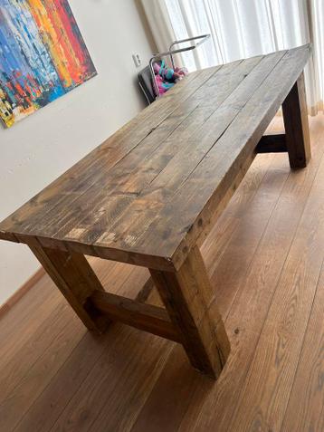 Robuuste stijgerhouten tafel - 200x93x83 cm