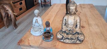 Set van 3 Boeddha beelden - 27 cm, 20 cm, 14 cm
