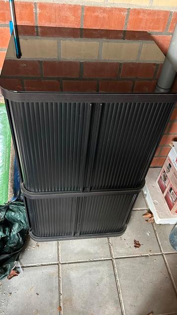 Stereo meubel JK Collection - Zwart met glazen blad