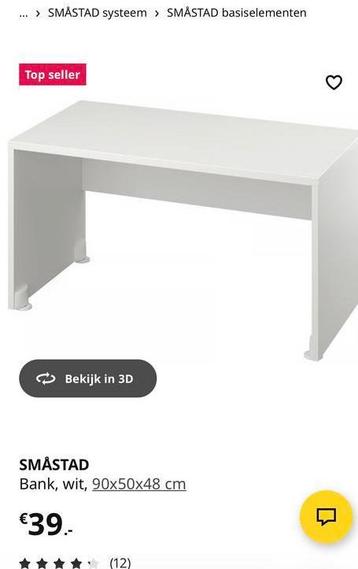 IKEA SMÅSTAD Bank, wit - Ideaal voor kinderruimte