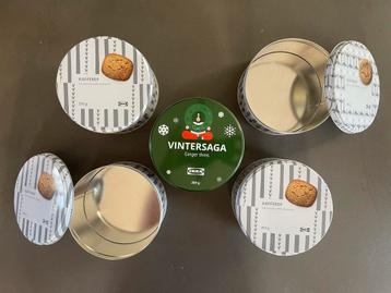 GRATIS: 5 opberg-/koekblikken, handig voor vereniging ofzo?