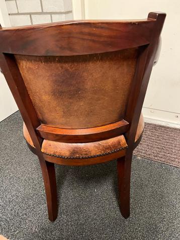 4 eetkamerstoelen opknappers - Leer en Hout