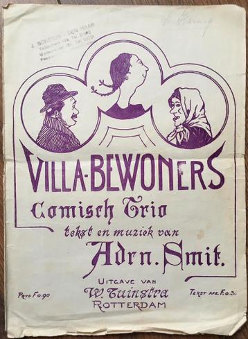 Bladmuziek Villa-Bewoners - Komisch comisch trio - A. Smit
