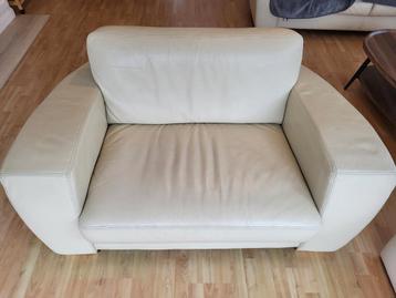 Fauteuil breed, brede fauteuil, leer