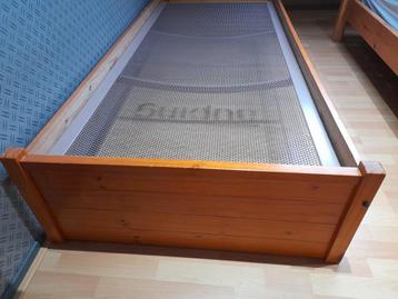 Auping spiraal eenpersoonsbed hout