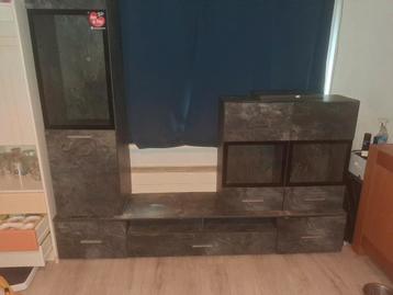 Tv meubel/vitrinekasten marmer grijs gratis  ophalen