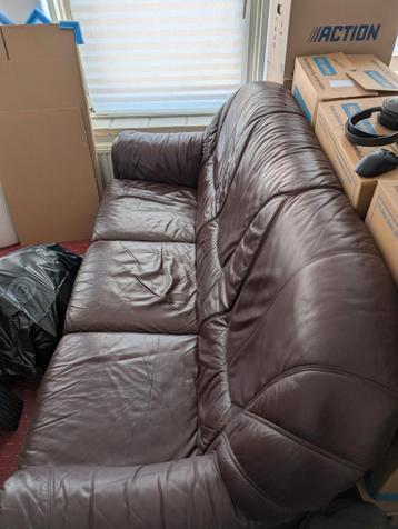 Echte leren bank - gratis af te halen