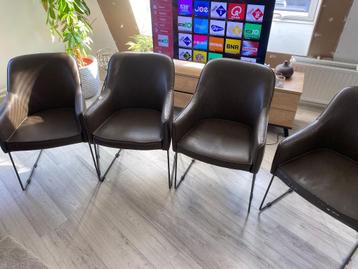 4x Eetkamerstoelen | Kunstleer | Gebruikt | Gratis ophalen