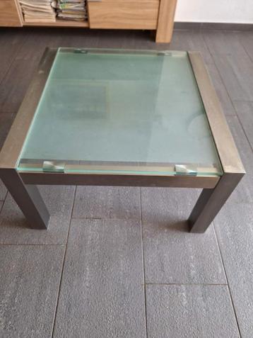 Glazen salontafel met Chrome poten