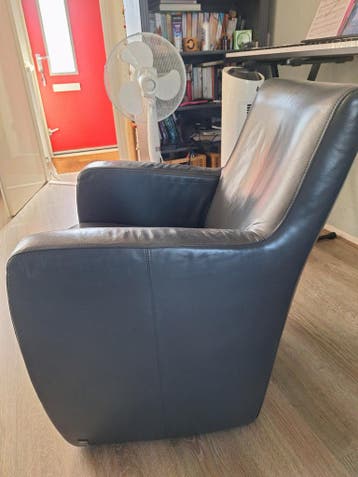 Comfortabele leren fauteuil - Donkergrijs