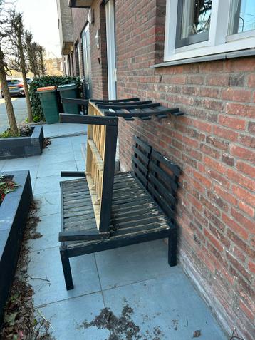 Palletbank lounge set met kussens voor buiten