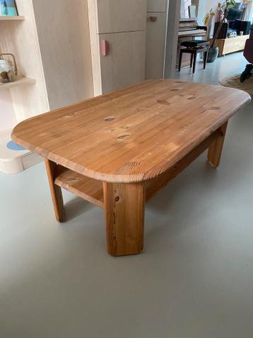 Salontafel massief grenen met ronde hoeken